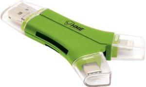 HME Memory Card Reader 4-in-1 for Apple & Android