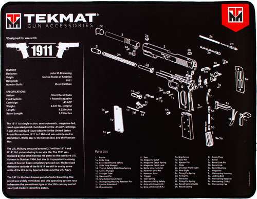 ULTRA 15"X20" 1911 BLACK Bench Mat - Premium Protection