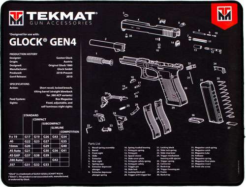 ULTRA 15"X20" FOR GLOCK G4 BLK Bench Mat
