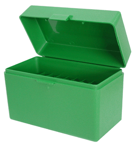 MTM Ammo Box Medium Rifle, 50-Rounds Flip Top Green
