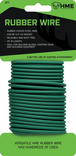 HME Rubber Wire 25' Green - Durable Steel Wire for Construction
