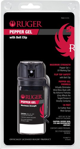 Sabre Ruger Red Pepper Gel 1.8 oz Flip Top with Belt Clip