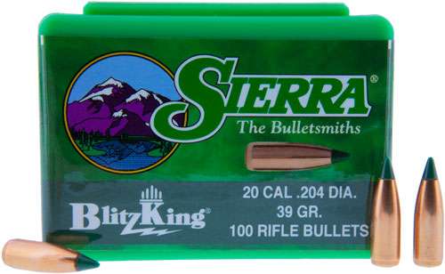 39GR BLITZKING 100CT .20 Cal .204 Bullets - Precision Ammo for Shooting & Reloading