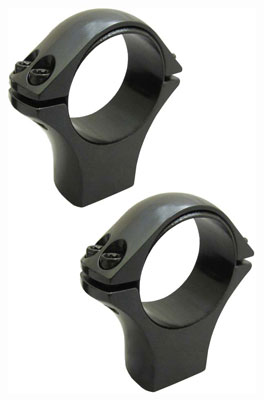 1" Tube Low Black Scope Rings Set - 1 Inch Diameter