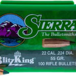 55GR Blitzking 100CT .22 Cal Ammo - High Velocity Precision Bullets