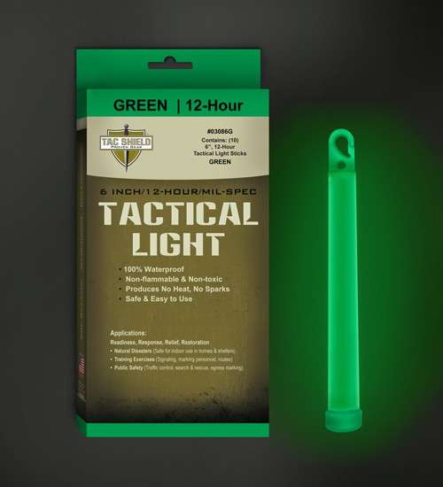 STICK 12 HOUR 6" GREEN 10PK - Zone Identification Light Stick