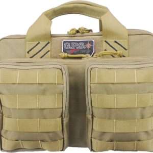GPS Quad+2 Pistol Case with 2 Removable Pouches in Tan