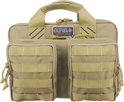 GPS Quad+2 Pistol Case with 2 Removable Pouches in Tan