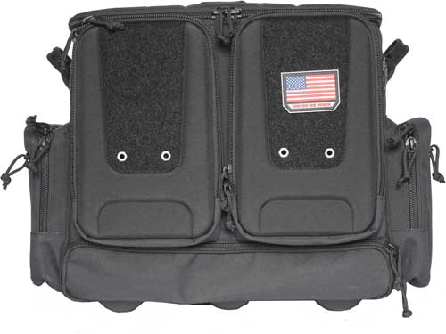 GPS Tactical Rolling Range Bag - Holds 10 Handguns, Black Nylon