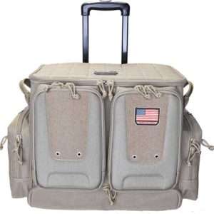 GPS Tactical Rolling Range Bag - Holds 10 Handguns Tan