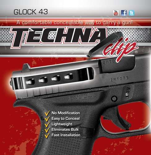 Glock 43 Right/Left Clip - Enhanced Firearm Retention