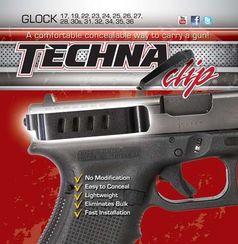 Techna Clip Handgun Retention for Glock Models (Excluding 42/43)