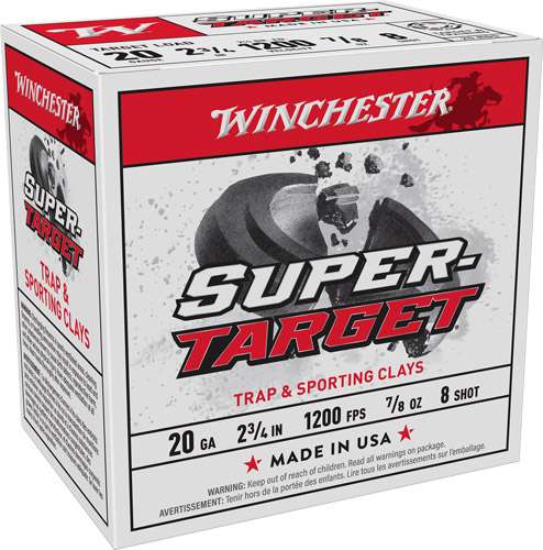Winchester Super Target 20GA 2.75" 7/8OZ #8 250RD CASE