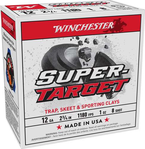 Winchester Target 12GA 2.75" 1oz #8 1180FPS 250RD Case