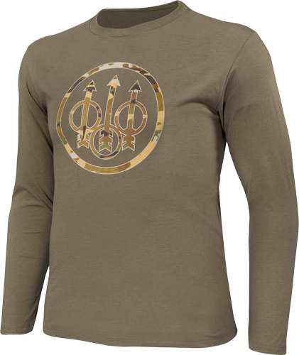Large Army Green Camo Logo Beretta T-shirt LS Heritage