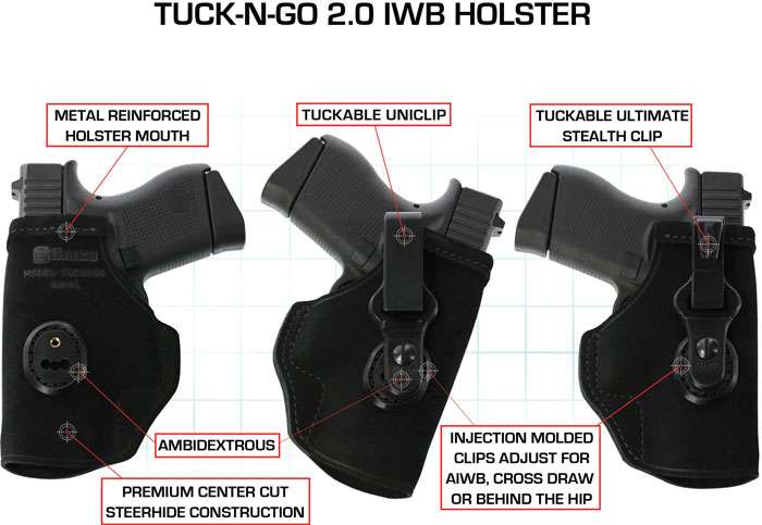 Galco Tuck-N-Go ITP Holster for SIG P290 - Premium Leather, Ambidextrous