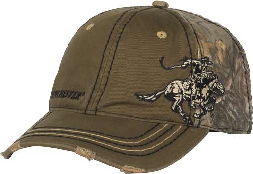 Winchester Rider Distressed Olive Green Ball Cap - Premium Quality