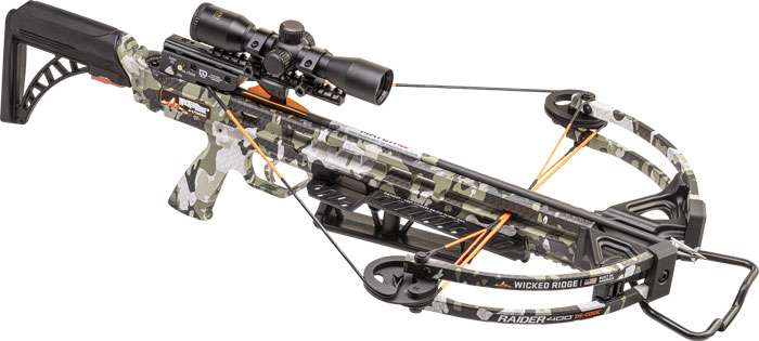 Wicked Ridge Xbow Raider 400 Crossbow - 400 FPS Speed, Rope Sled De-Cock