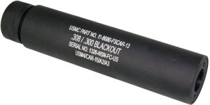 Guntec AR10 Slip Over Fake Muzzle Brake - Black Steel - 6 oz