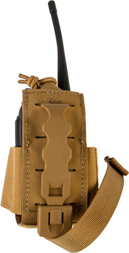 Small Coyote Brown Laminated Fabric Radio Pouch