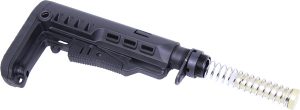 Guntec Multi Cal Collapsible Stock Set Black - High-Density Polymer, 5.56 Cal, Neoprene Buttpad