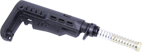 Guntec Multi Cal Collapsible Stock Set Black - High-Density Polymer, 5.56 Cal, Neoprene Buttpad