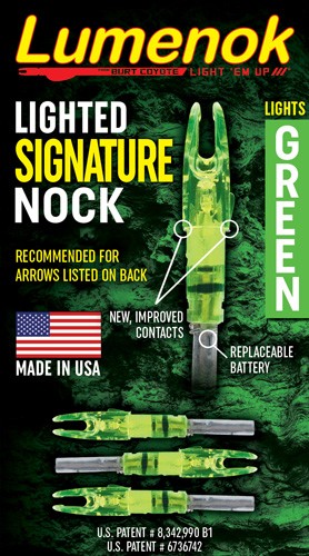 Lumenok Lighted Nock Green 3-Pack - 27.4 Grains