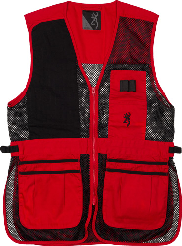 BROWNING MESH SHOOTING VEST R-HAND 2XL BLACK/RED TRIM - Image 2