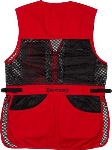 BROWNING MESH SHOOTING VEST R-HAND 2XL BLACK/RED TRIM