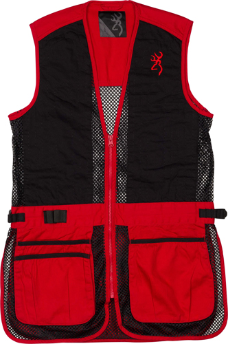 BROWNING MESH SHOOTING VEST R-HAND YOUTH'S LG BLACK/RED - Image 2