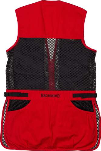 BROWNING MESH SHOOTING VEST R-HAND YOUTH'S XL BLACK/RED