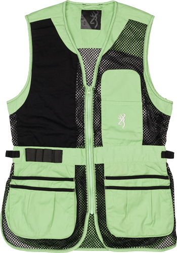 BROWNING MESH SHOOTING VEST R- HAND WOMEN'S SM BLACK/NEOMINT - Image 2