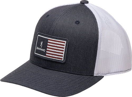 BROWNING CAP MUSTANG 110 MESH BACK REC FLAG PATCH NAVY - Image 2