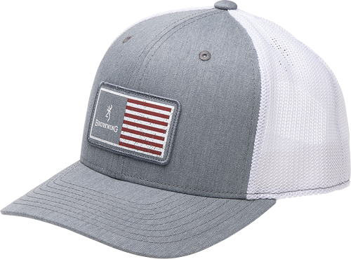 BROWNING CAP MUSTANG 110 MESH BACK REC FLAG PATCH GRAY - Image 2