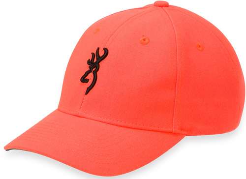 BROWNING CAP YOUTH SAFETY ORANGE W/3D BUCK MARK LOGO ADJ