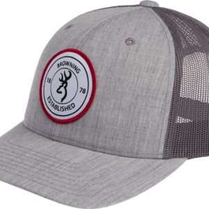 BROWNING CAP SCOUT LOGO HEATHR GRAY W/CIRCLE PATCH LOGO ADJ