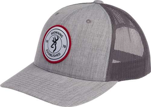 BROWNING CAP SCOUT LOGO HEATHR GRAY W/CIRCLE PATCH LOGO ADJ