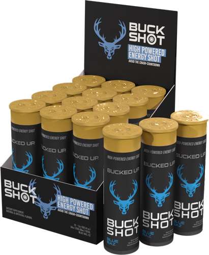 BUCKED UP 2OZ ENERGY SHOTS BLUE RAZ 2-12 PACKS
