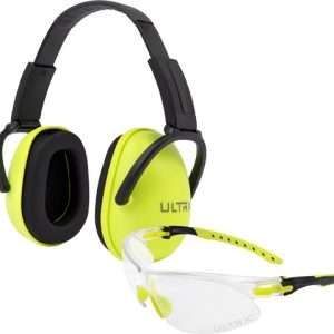 ULTRX BLOCKER EAR & EYE COMBO YOUTH LIME MUFF/CLEAR EYES