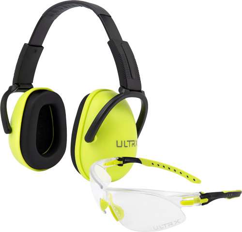ULTRX BLOCKER EAR & EYE COMBO YOUTH LIME MUFF/CLEAR EYES