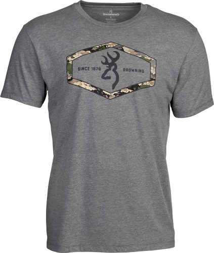 BROWNING SS T-SHIRT BROWNING HEXLOCK HEATHER GRAY XLARGE - Image 2