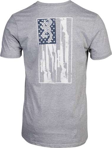 BROWNING SS T-SHIRT BROWNING LEGACY FLAG HTHR GRAY LARGE