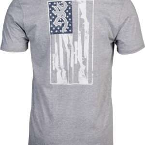BROWNING SS T-SHIRT BROWNING LEGACY FLAG HTHR GRAY XXLARGE