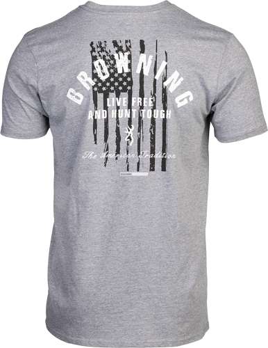 BROWNING SS T-SHIRT HUNT TOUGH HEATHER GRAY XLARGE