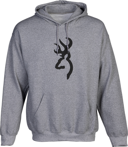BROWNING HOODIE BRANDED BUCK MARK HEATHER GRAY XLARGE - Image 2