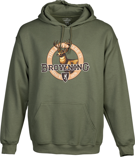 BROWNING HOODIE VINTAGE EMBLEM WHITETIAL GREEN XXLARGE - Image 2