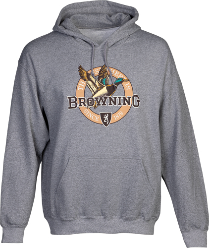 BROWNING HOODIE VINTAGE EMBLEM GREENHEAD HEATHER GRAY XXLARGE - Image 2