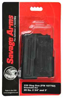 SAVAGE MAGAZINE 220 SLUG 20GA 2RD BLACK