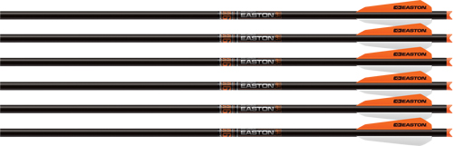EASTON XBOW BOLT 9MM CARBON 22" W/3" VANES HALF MOON 6-PK