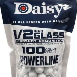 DAISY SLINGSHOT AMMUNTION 1/2" GLASS 100-COUNT PACK